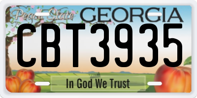 GA license plate CBT3935