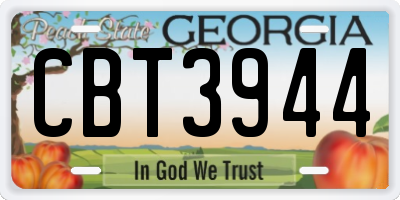 GA license plate CBT3944