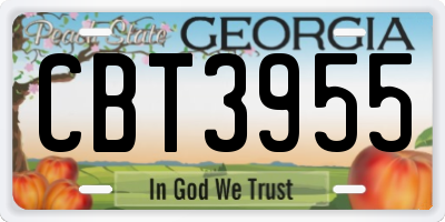 GA license plate CBT3955