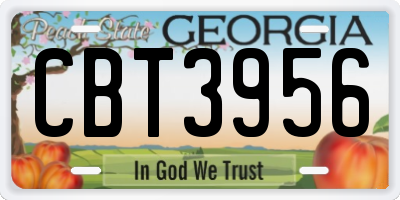 GA license plate CBT3956