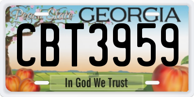 GA license plate CBT3959