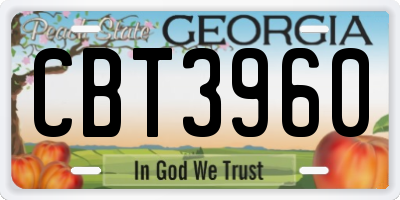GA license plate CBT3960