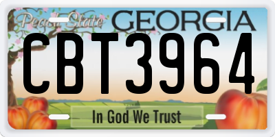 GA license plate CBT3964