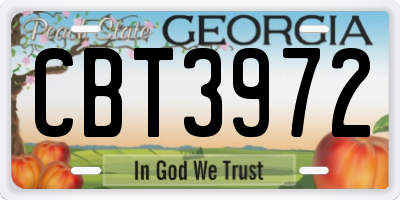 GA license plate CBT3972