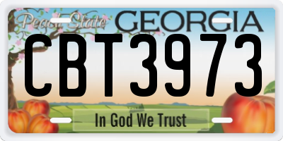 GA license plate CBT3973