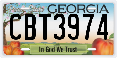 GA license plate CBT3974