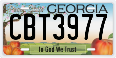 GA license plate CBT3977