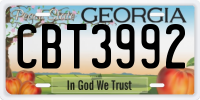 GA license plate CBT3992