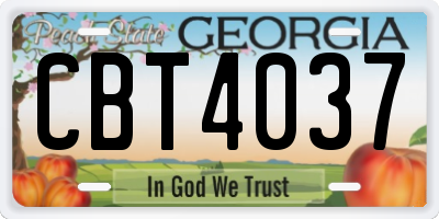 GA license plate CBT4037