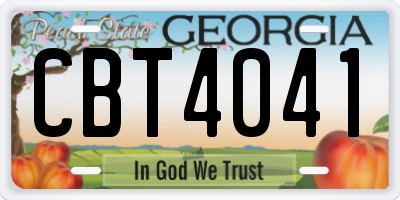 GA license plate CBT4041
