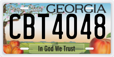GA license plate CBT4048