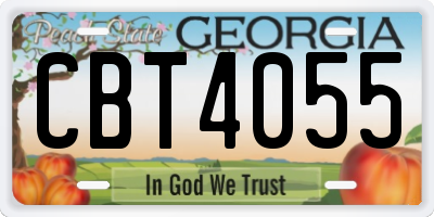 GA license plate CBT4055