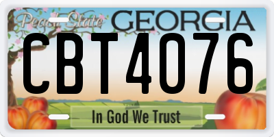 GA license plate CBT4076