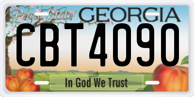 GA license plate CBT4090