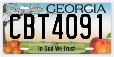 GA license plate CBT4091