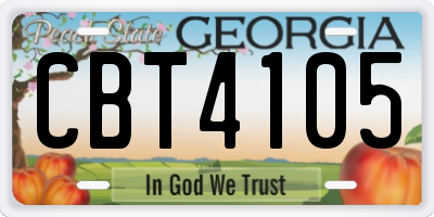 GA license plate CBT4105