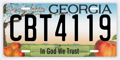GA license plate CBT4119
