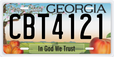 GA license plate CBT4121