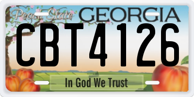 GA license plate CBT4126