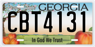 GA license plate CBT4131