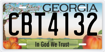 GA license plate CBT4132