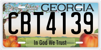 GA license plate CBT4139