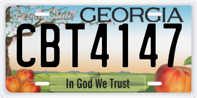 GA license plate CBT4147