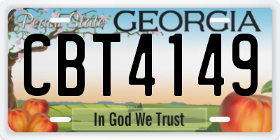 GA license plate CBT4149