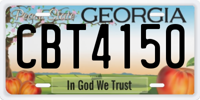 GA license plate CBT4150