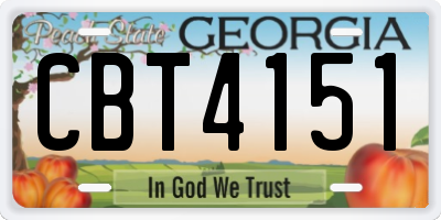 GA license plate CBT4151