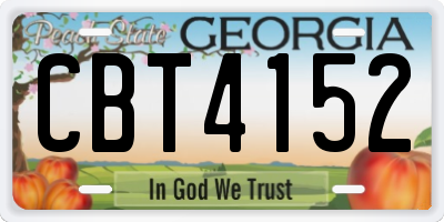 GA license plate CBT4152