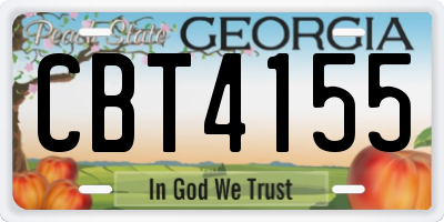 GA license plate CBT4155
