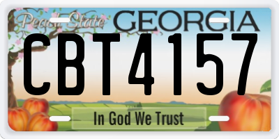 GA license plate CBT4157