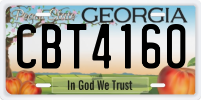 GA license plate CBT4160