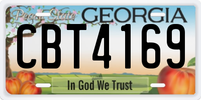 GA license plate CBT4169