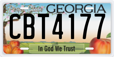 GA license plate CBT4177