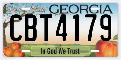 GA license plate CBT4179