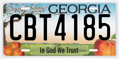 GA license plate CBT4185