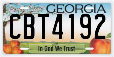 GA license plate CBT4192