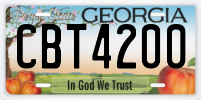 GA license plate CBT4200