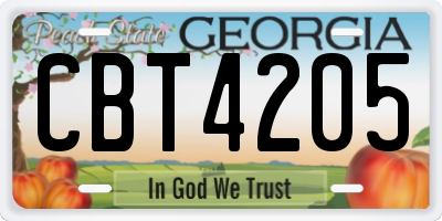 GA license plate CBT4205