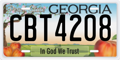 GA license plate CBT4208