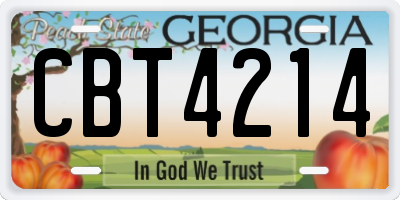 GA license plate CBT4214