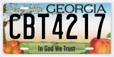 GA license plate CBT4217