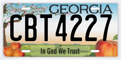 GA license plate CBT4227