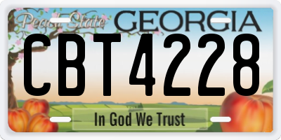 GA license plate CBT4228