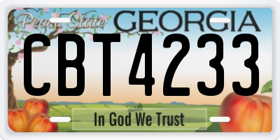 GA license plate CBT4233