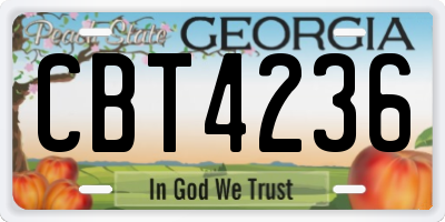 GA license plate CBT4236