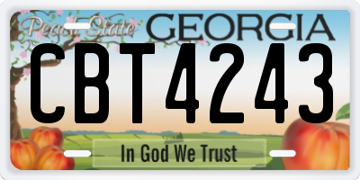GA license plate CBT4243