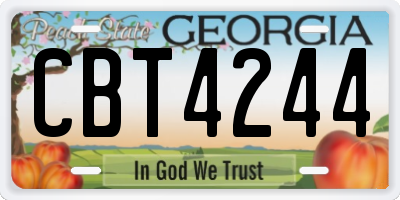 GA license plate CBT4244